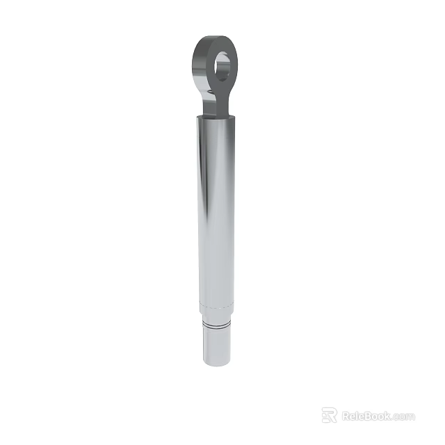 Silver Metal Cylindrical Tool with Top Ring Design for Mechanical Applications 3d model 