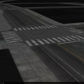Modern Road Intersection Design With Zebra Crossing And Lane Markings 3d model