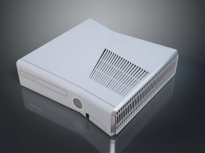 White Sleek Modern Electronic Device Featuring Ventilation Grilles And Reflective Surface Design 3d model
