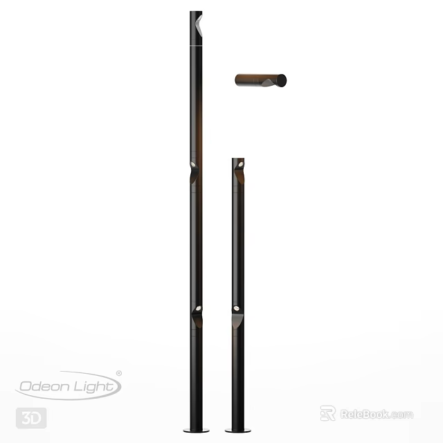 Modern Outdoor Light Pole With Sturdy Metal Structure And Installation Parts 3d model 