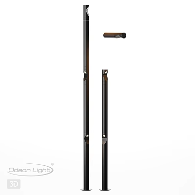 Modern Outdoor Light Pole With Sturdy Metal Structure And Installation Parts 3d model