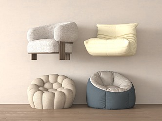 Modern Single Sofa Lazy Sofa 3d model