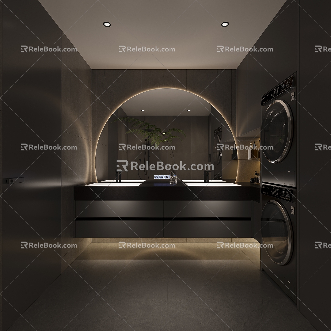 Dark Toilet Modern Toilet 3d model