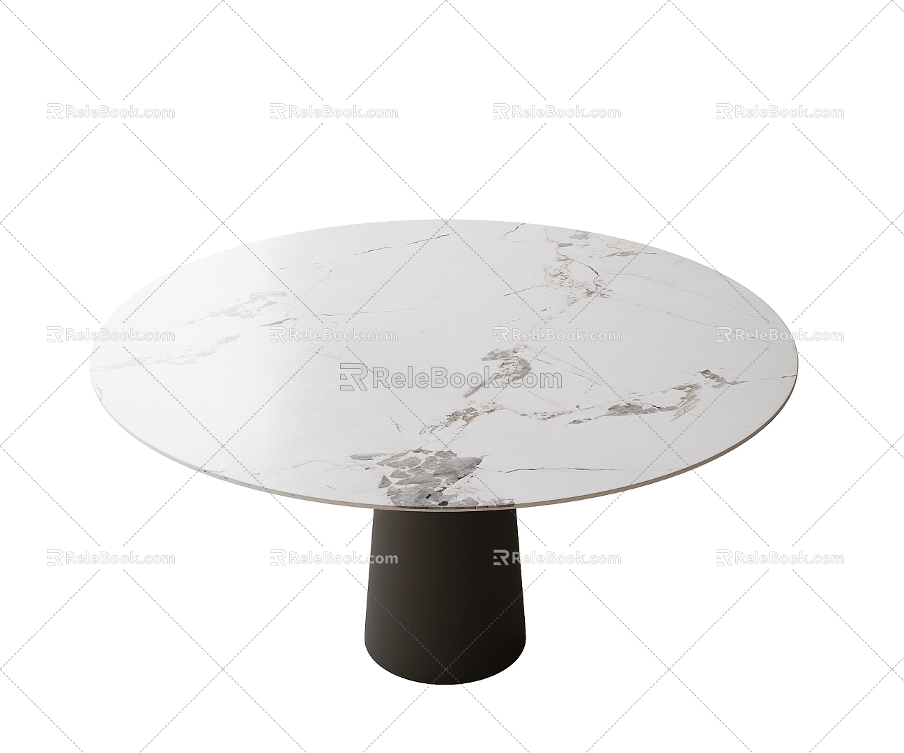 Modern round dining table 3d model