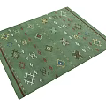 Green Square Carpet With Geometric Patterns And Colorful Design Elements For Home Decor 3d model