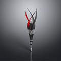 Modern Futuristic Black Red Dagger Design With Metallic Handle And Sharp Blade