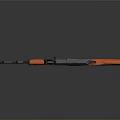 Orange And Gray Tactical Rifle With Modern Grip Stock And Barrel