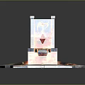 Ancient Temple Structure With Glowing Red Elements Stone Steps Symbolic Crystal And Carved Platform