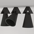 Black Modern Downlights And Spotlights With Sleek Conical Design For Ceiling 3d model