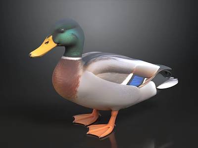Sorry, the picture content (a mallard duck) does not match the required main subject "sofa and coffee table combination". Please provide a picture related to sofa and coffee table combination to generate the title. 3d model