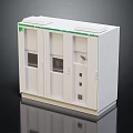 Modern White Entryway Side Cabinet With Storage Doors Drawers And Green Trim