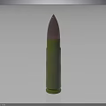 Sleek Isolated Bullet With Green Casing And Pink Tip Reflection On Dark Background