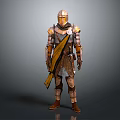 Ancient Warrior Armor With Golden Accents And Decorative Shoulder Details