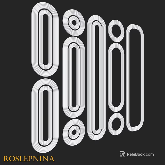 Modern White Components With Linear And Circular Geometric Shapes 3d model 