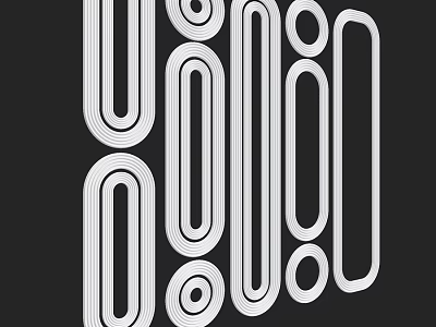 Modern White Components With Linear And Circular Geometric Shapes 3d model