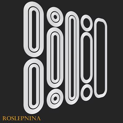 Modern White Components With Linear And Circular Geometric Shapes 3d model