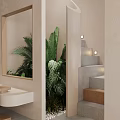 Cozy Cafe Entrance Featuring Glass Door Green Trees Wooden Interior And Coffee Cup