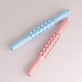 Blue and Pink Foam Rollers with Textured Design for Muscle Relaxation Fitness Sports Equipment