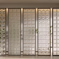 Modern Glass Room Dividers With Various Patterns For Interior Space Separation 3d model