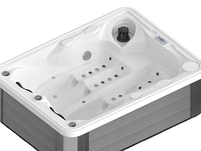 Modern Whirlpool Bathtub Design With Multiple Massage Jets And Ergonomic Comfortable Shape 3d model