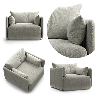 Modern Flexform Single Sofa 3d model