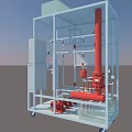 Fire system detection 3d model