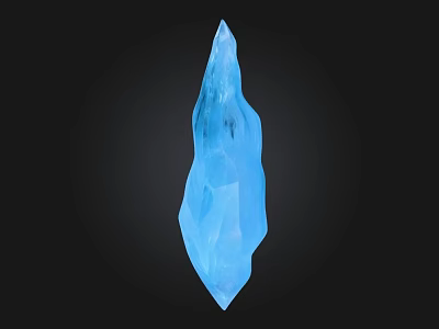 Blue Natural Stone With Irregular Shape And Transparent Crystal Like Texture 3d model