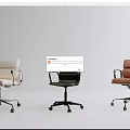 Modern Office Chairs With Armrests Multiple Colors Metal Frames And Rolling Wheels 3d model