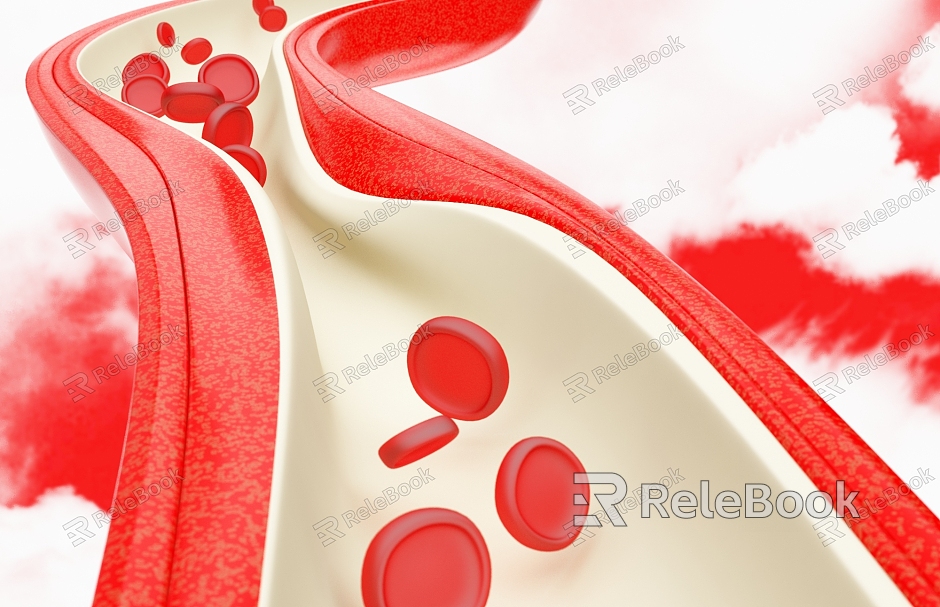 modern blood vessel red blood cell blood vessel model