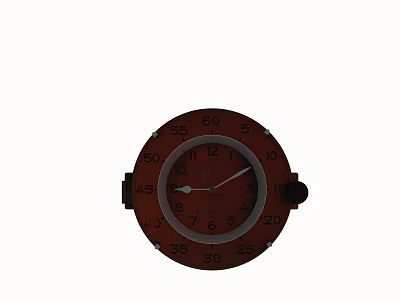 Red Analog Clock With Circular Dial Numeric Scales Hour Minute Hands 3d model