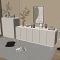 Modern Cream Style Cabinet Whole Cabinet Sideboard Cabinet Balcony Cabinet Storage Cabinet Entrance Cabinet 3d model