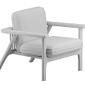 Modern Leisure Chair With Wooden Frame And Grey Fabric Upholstered Seat And Backrest