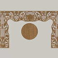 New Chinese style carved partition hollow carved lintel 3d model