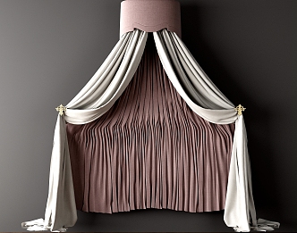 Jane European bed curtain 3d model