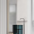 Modern Washbasin With Black Metal Faucet And Glass Countertop In Minimalist Design