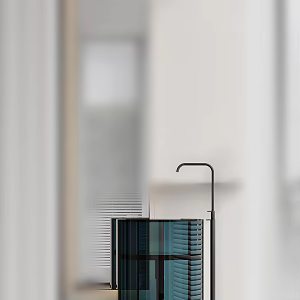 Modern wash basin creative blue transparent glass column basin 3d model
