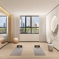 Modern Fitness Studio Interior For Supermoms With Sofa And Plant