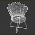 Green Scallop Back Leisure Chair With Gold Metal Legs Modern Design