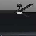 Modern Black Ceiling Fan With Light And Blades For Home Interior Design
