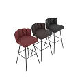 Stylish Upholstered Bar Stools Featuring Metal Legs Different Backrests and Red Black Taupe Hues