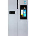 Smart Double Door Refrigerator Freezer With Silver Stainless Steel And Touchscreen