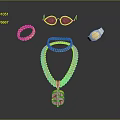 Luxury Gold Jewelry Set Featuring Necklace With Dollar Sign Pendant Bracelet Earrings And Watch
