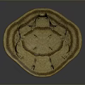Handcrafted Ceramic Tray with Irregular Wavy Edge Three Small Feet and Natural Brown Texture