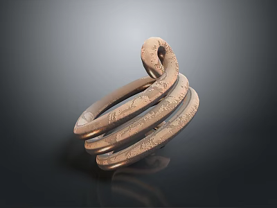 Unique Fashionable Textured Metal Ring With Spiral Design And Intricate Details 3d model