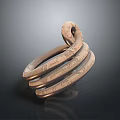 Unique Fashionable Textured Metal Ring With Spiral Design And Intricate Details