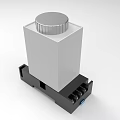 Industrial Equipment With White Square Main Body Silver Circular Top And Black Base Mounting Slots