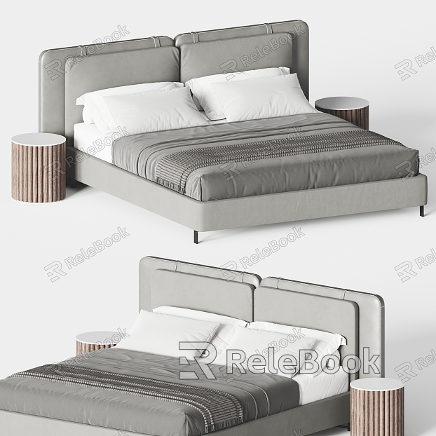 Modern BARRY Double Bed Leather Double Bed model