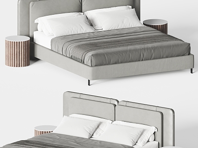 Modern BARRY Double Bed Leather Double Bed model