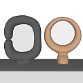 Modern Abstract Black And Brown Decorative Mirrors With Interior Furniture Reflection