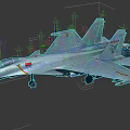 Modern Advanced Silver Gray Fighter Jet With Red Star Markings And Mounted Missiles